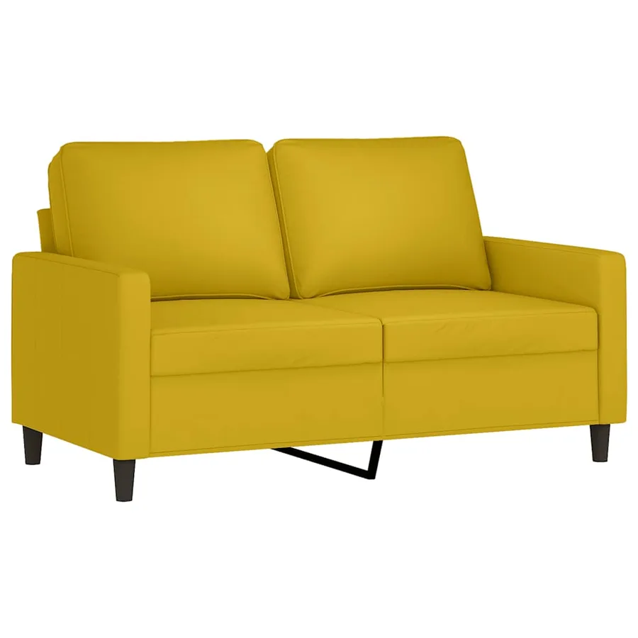 Ensemble de canapés 3 pcs avec coussins jaune velours - 4