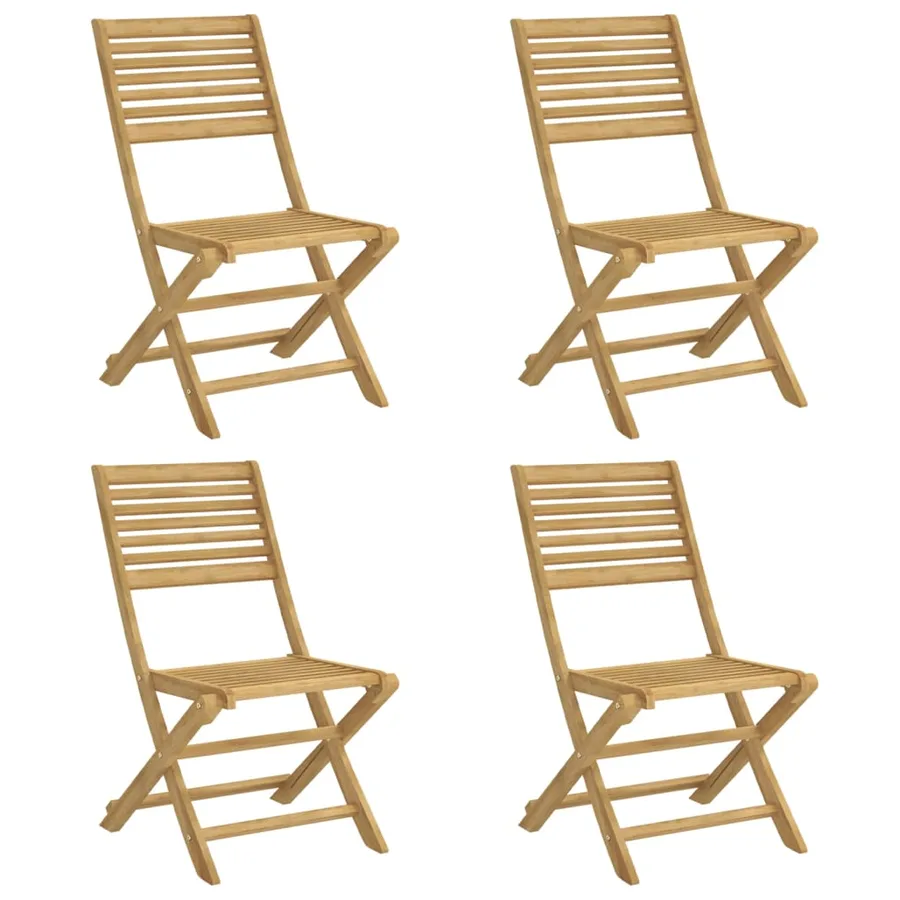 Chaises pliables de jardin lot de 4 bois massif d'acacia - 2