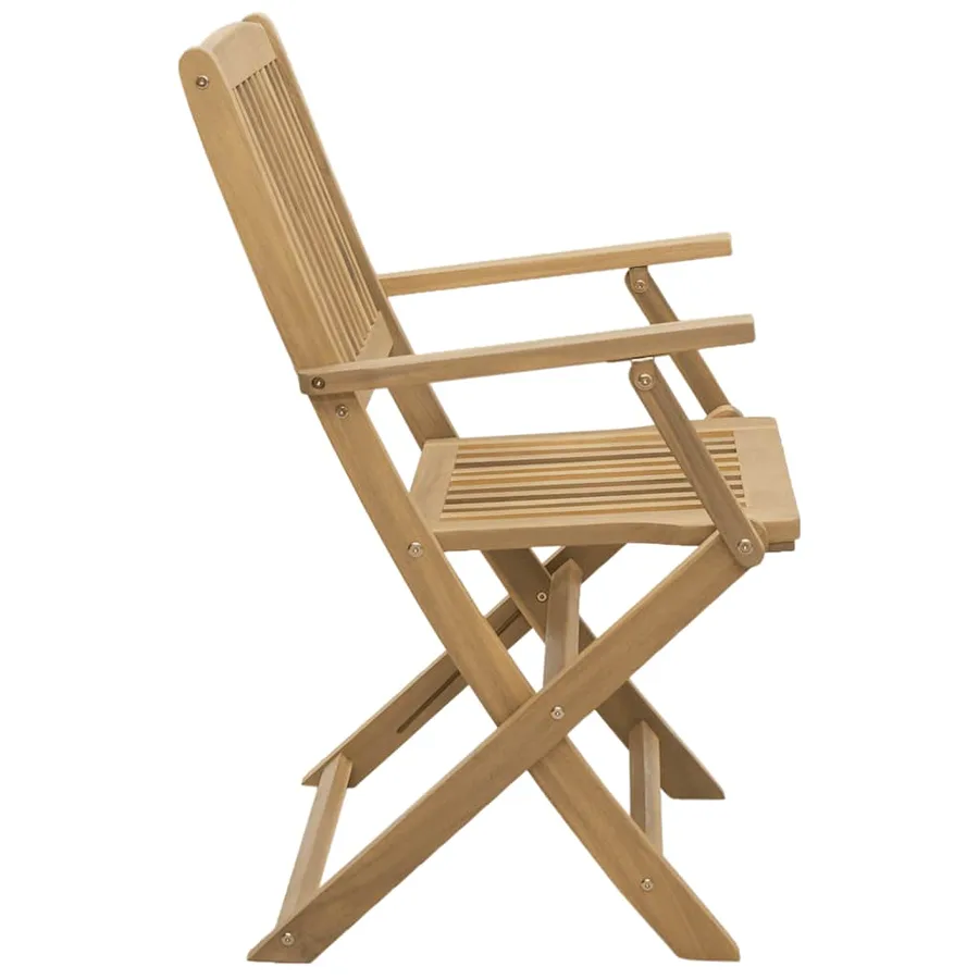 Chaises pliables de jardin lot de 4 bois massif d'acacia - 6