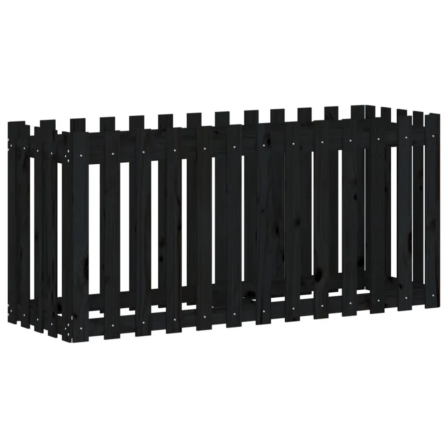 Lit surélevé de jardin design de clôture 150x50x70cm pin massif - 4