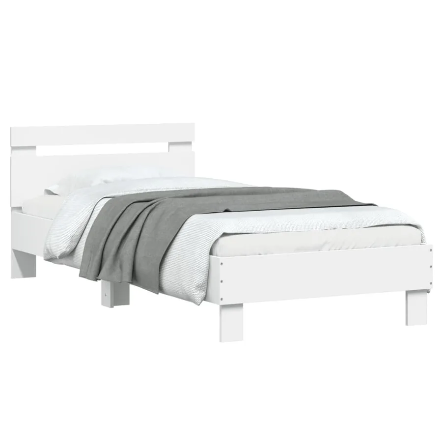 Cadre de lit sans matelas avec lumières LED blanc 90x190 cm - 5