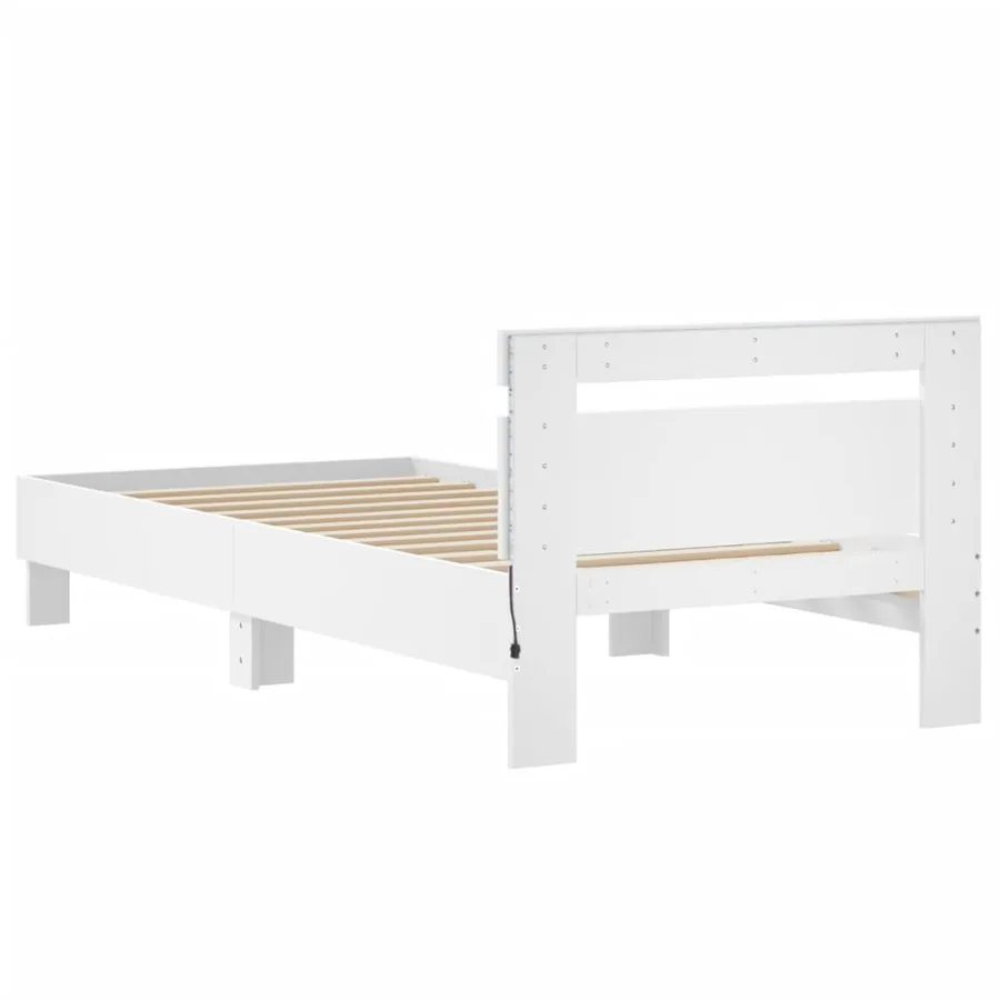 Cadre de lit sans matelas avec lumières LED blanc 90x190 cm - 9