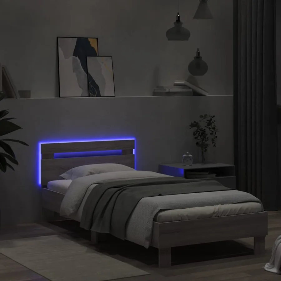 Cadre de lit sans matelas avec lumières LED 90x190 cm - 4