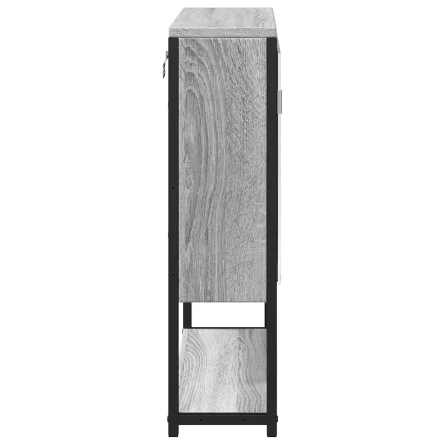 Armoire à miroir de salle de bain sonoma gris bois d’ingénierie - 7
