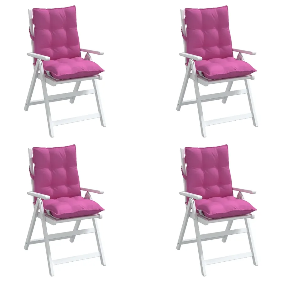 Coussins de chaise à dossier bas lot de 4 rose tissu oxford - 4