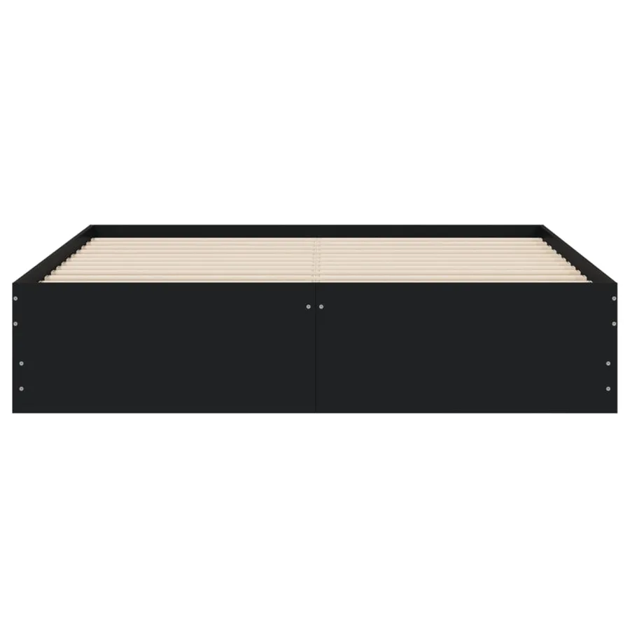 Cadre de lit avec tiroirs sans matelas noir 140x190 cm - 6