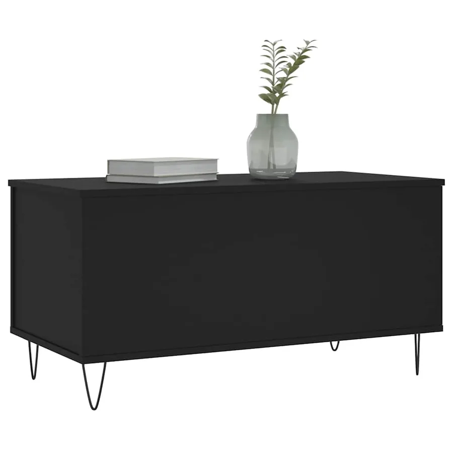 Table basse Noir 90x44,5x45 cm Bois d'ingénierie - 4