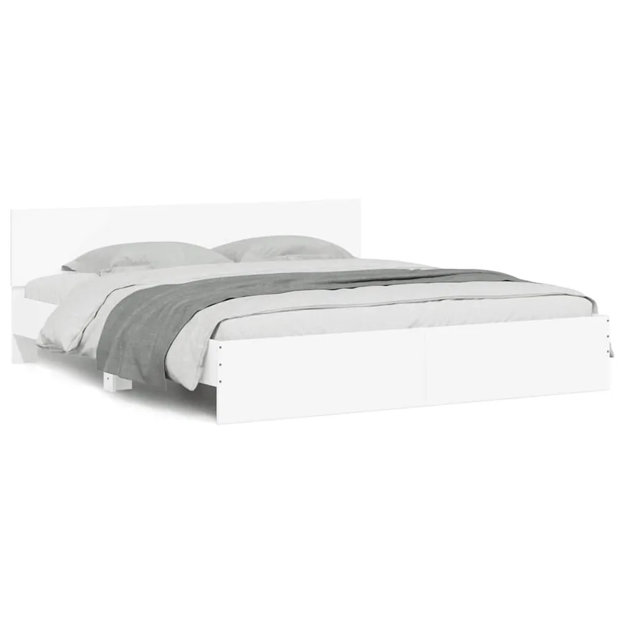 Cadre de lit avec LED sans matelas blanc 180x200 cm - 5