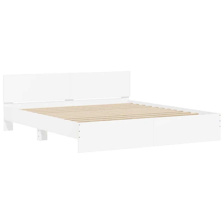 Cadre de lit avec LED sans matelas blanc 180x200 cm - 6