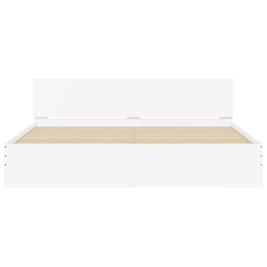 Cadre de lit avec LED sans matelas blanc 180x200 cm - 7