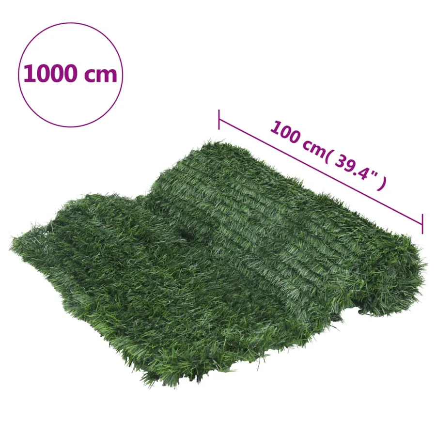 Clôture en gazon artificiel vert 1x10 m - 7