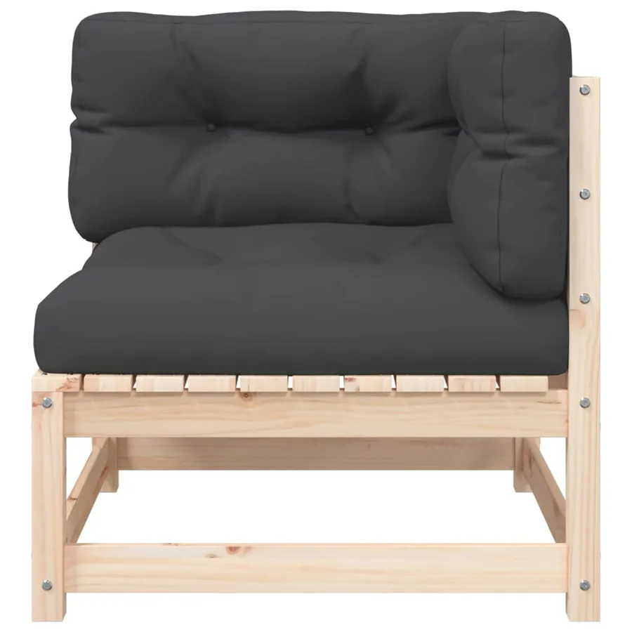 Canapé d'angle de jardin avec coussins et repose-pieds - 7
