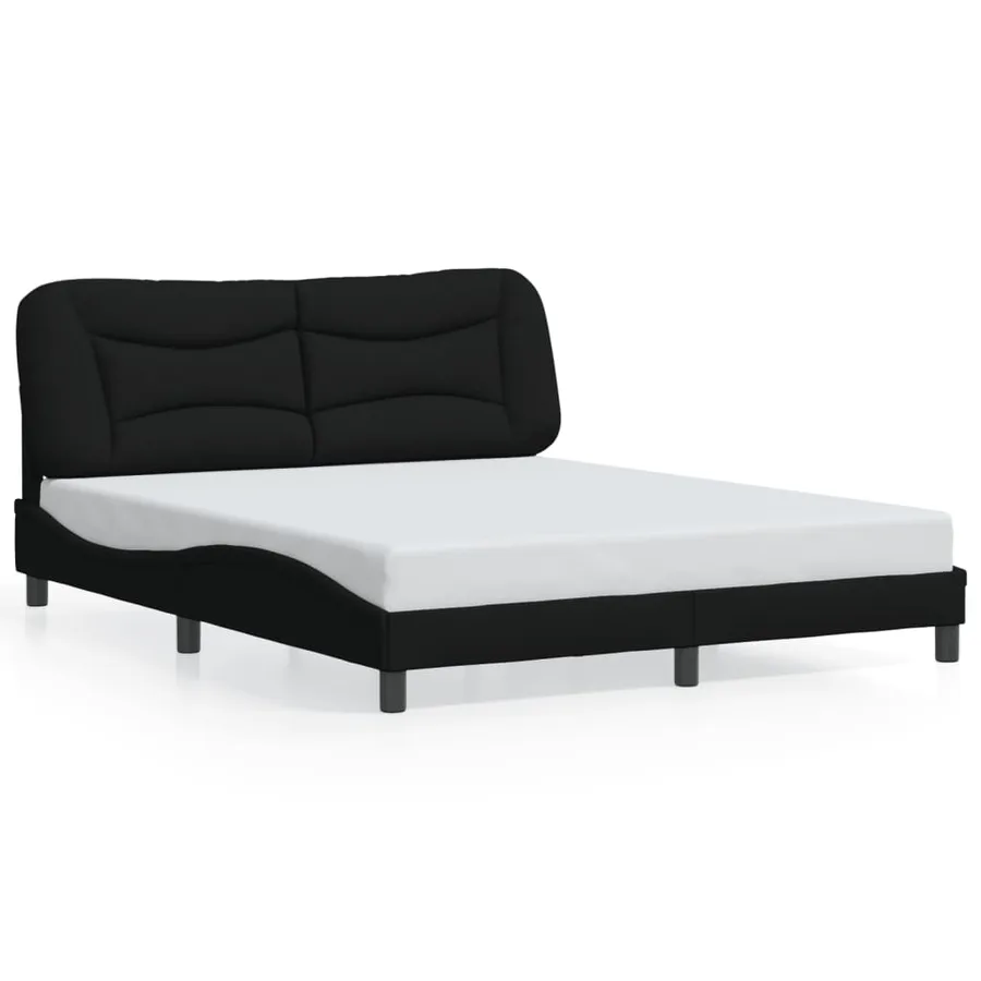 Cadre de lit avec LED sans matelas Hvar noir 160x200 cm tissu - 5