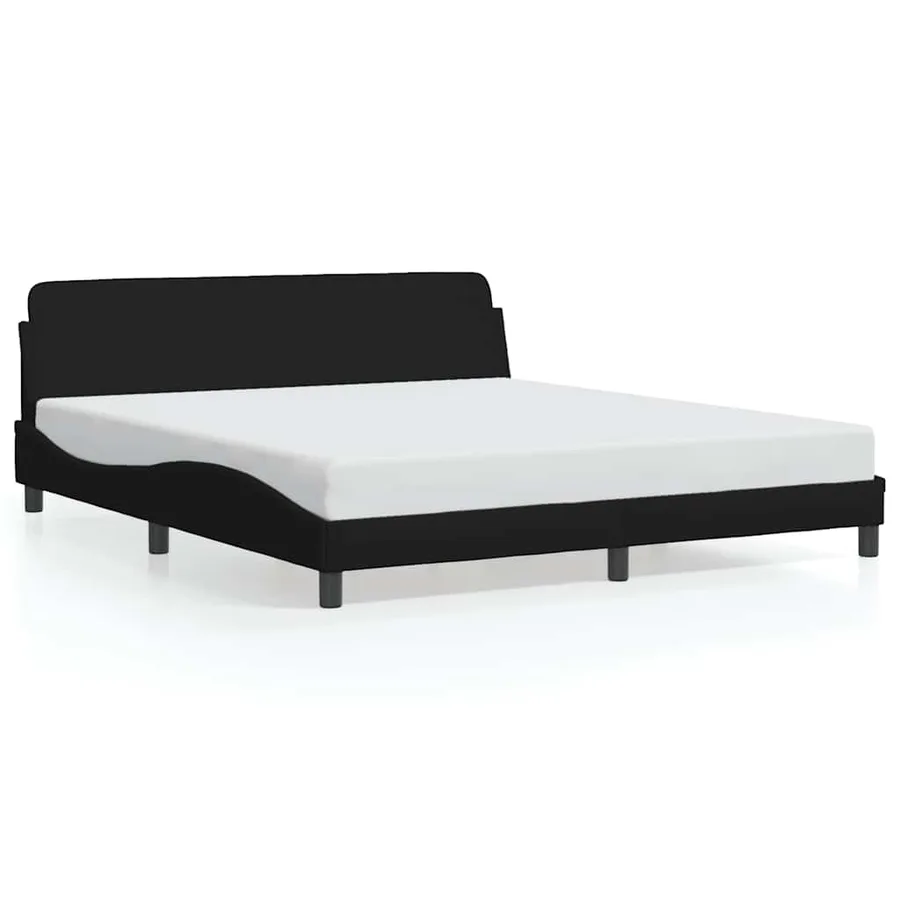 Cadre de lit Dover noir 160x200 cm tissu - 2