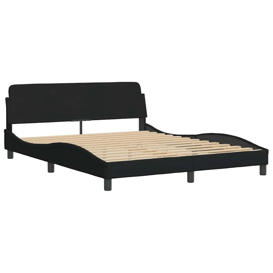 Cadre de lit Dover noir 160x200 cm tissu - 3