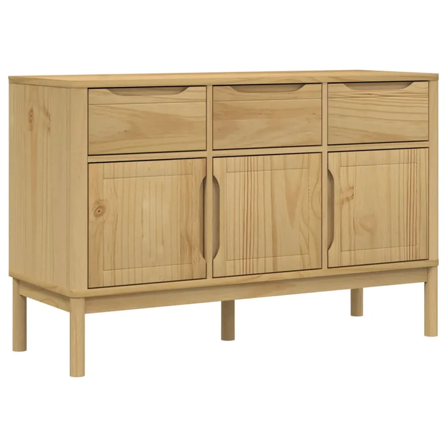 Buffet FLORO marron cire 114x43x74 cm bois massif de pin - 2