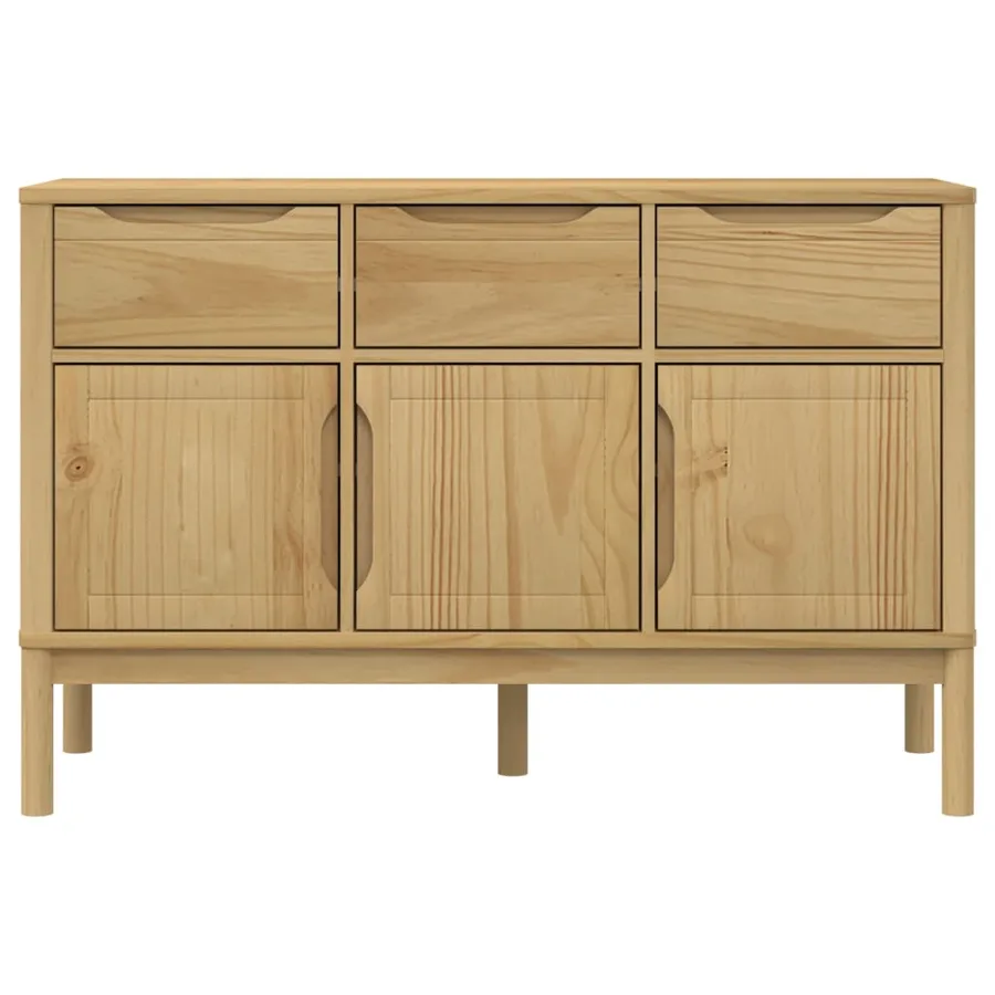 Buffet FLORO marron cire 114x43x74 cm bois massif de pin - 5
