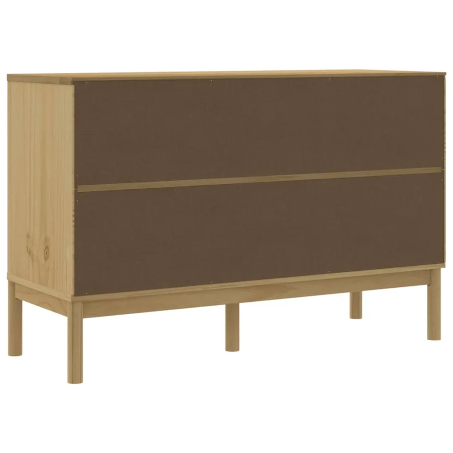 Buffet FLORO marron cire 114x43x74 cm bois massif de pin - 7