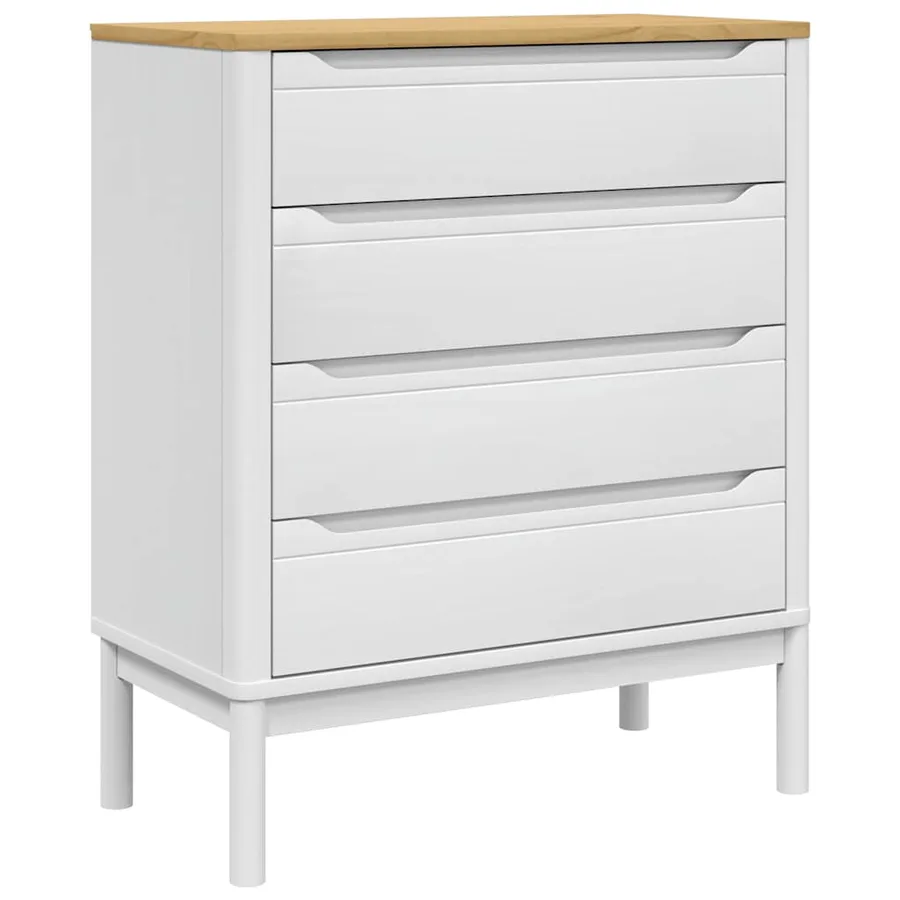 Commode FLORO blanc bois de pin massif - 2