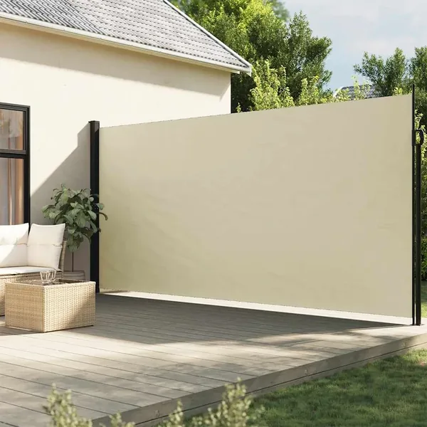 Auvent latéral rétractable crème 200x500 cm