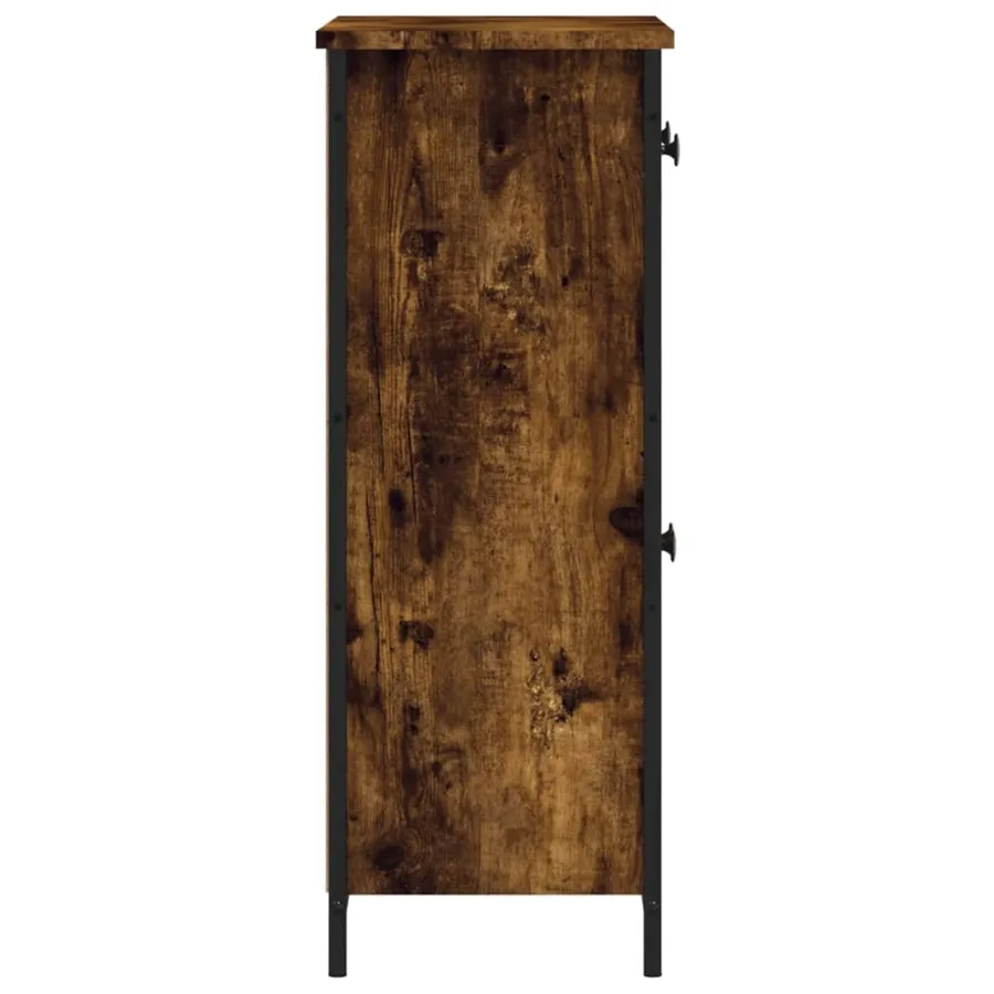 Buffet chêne fumé 70x30x80 cm bois d'ingénierie - 7