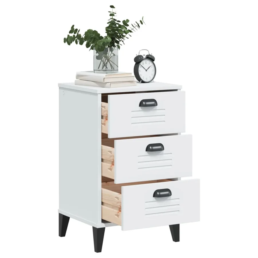Table de chevet VIKEN blanc bois d'ingénierie - 4