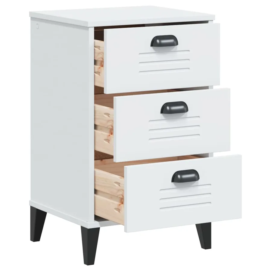 Table de chevet VIKEN blanc bois d'ingénierie - 5