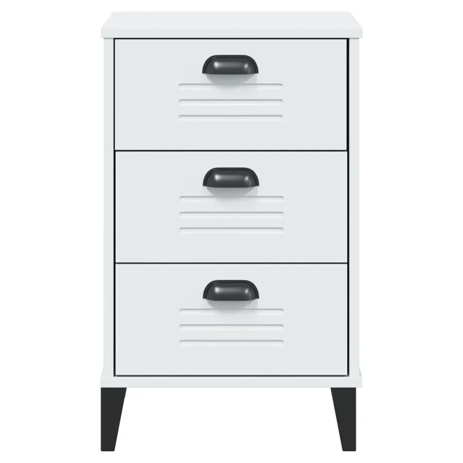 Table de chevet VIKEN blanc bois d'ingénierie - 6