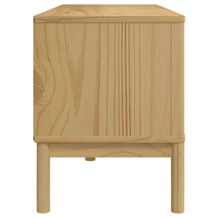Meuble TV FLORO cire marron 114x43x55 cm bois massif de pin - 6