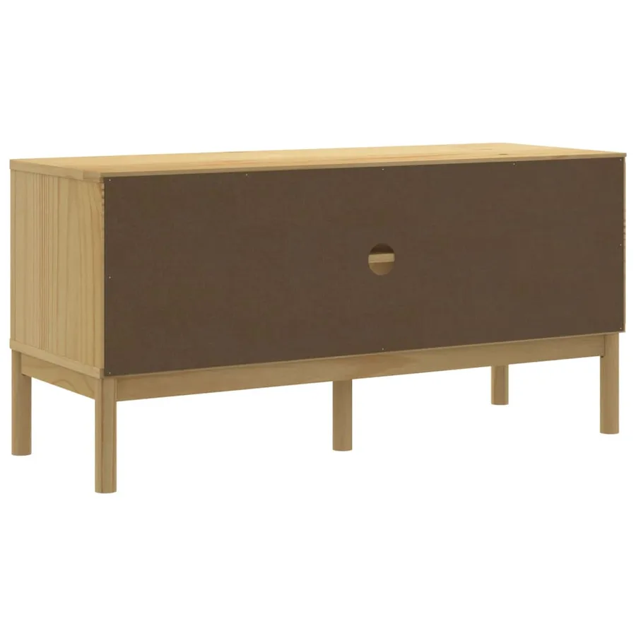 Meuble TV FLORO cire marron 114x43x55 cm bois massif de pin - 7