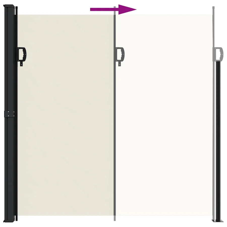 Auvent latéral rétractable crème 200x600 cm - 5