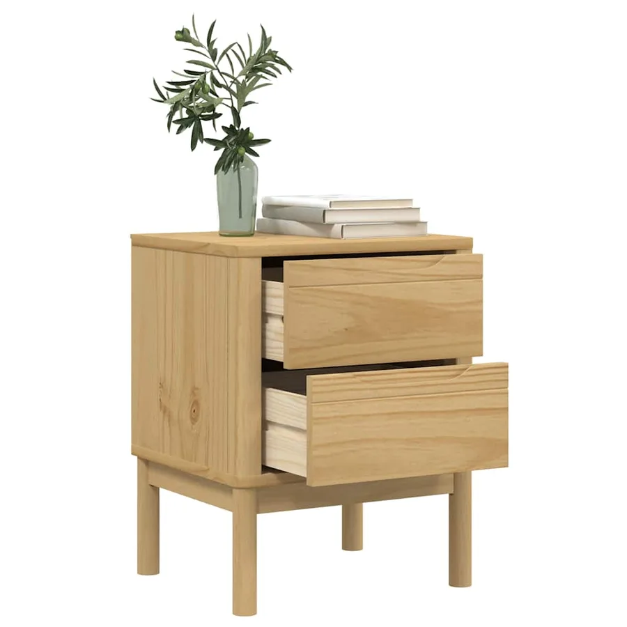 Table de chevet FLORO cire marron 45x39x57cm bois de pin massif - 4