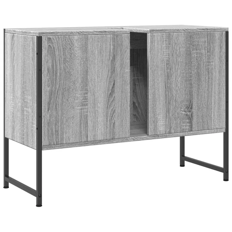 Armoire lavabo de salle de bain sonoma gris bois d'ingénierie - 6