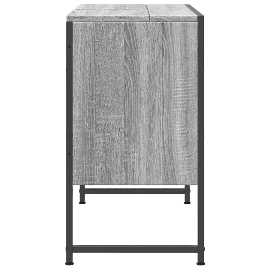 Armoire lavabo de salle de bain sonoma gris bois d'ingénierie - 7