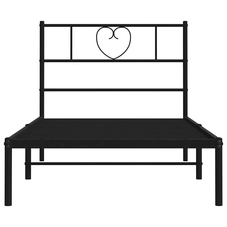 Cadre de lit métal sans matelas avec tête de lit noir 100x200cm - 6