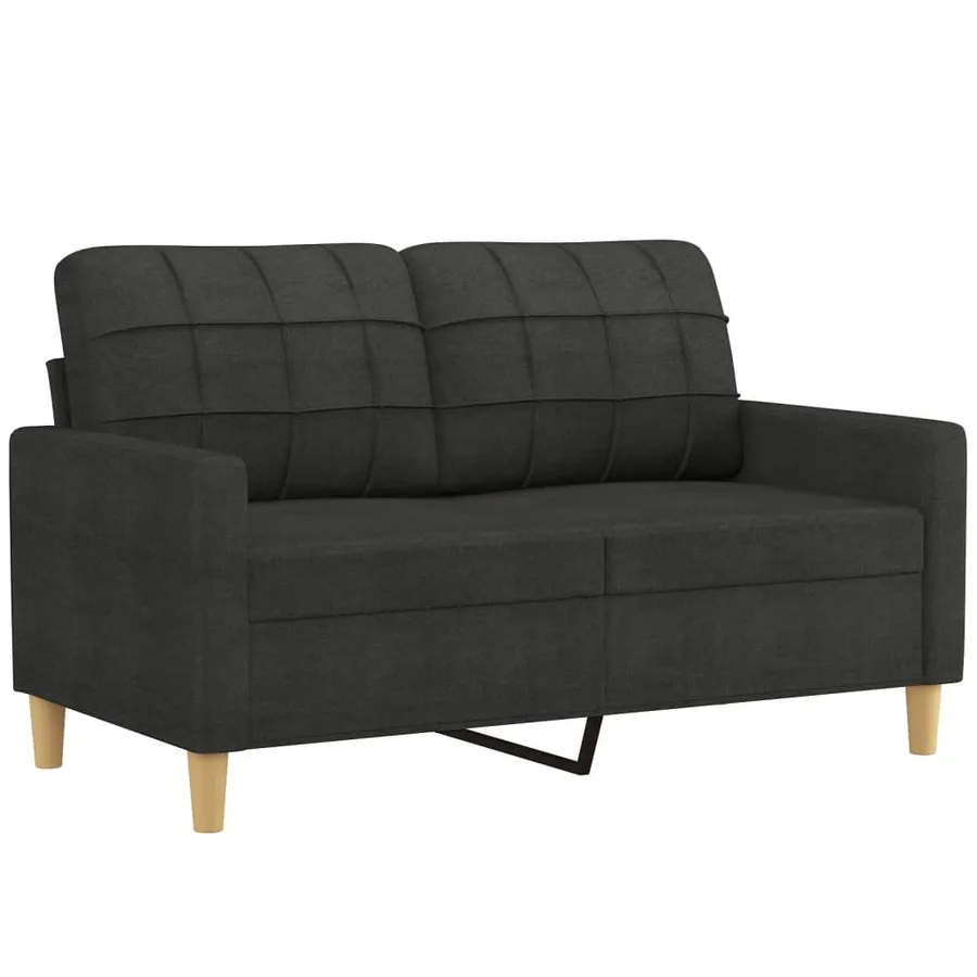 Ensemble de canapés 3 pcs avec coussins Noir Tissu - 3