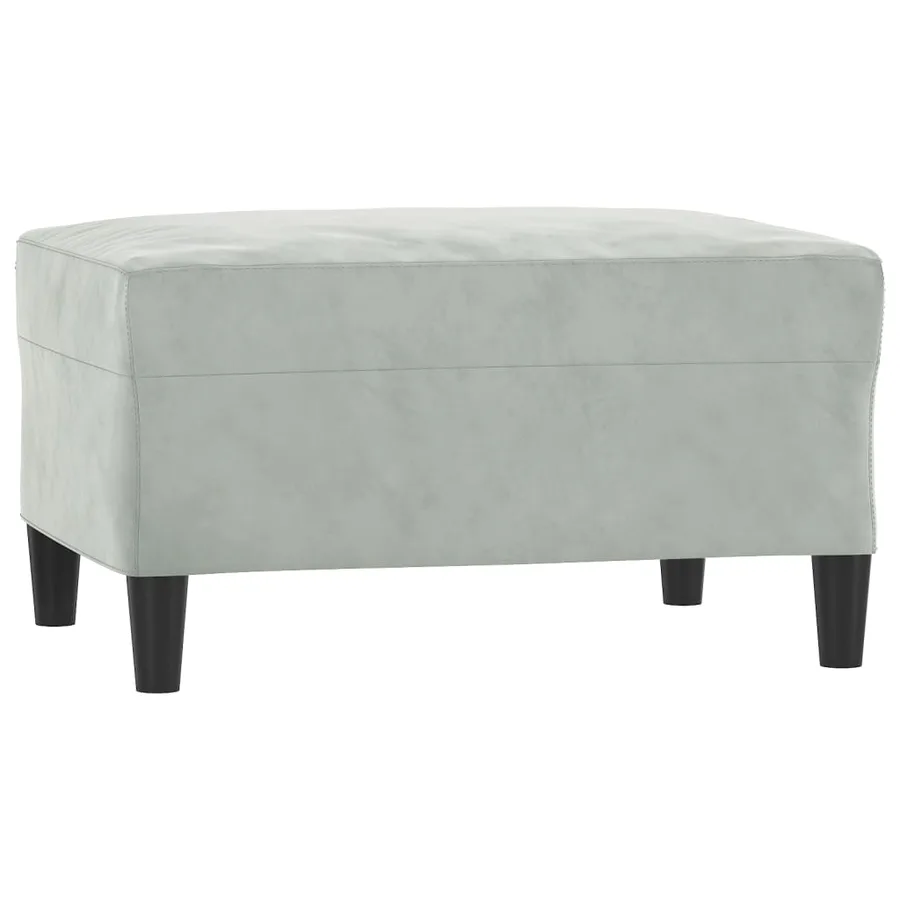 Repose-pied Gris clair 70x55x41 cm Velours - 2