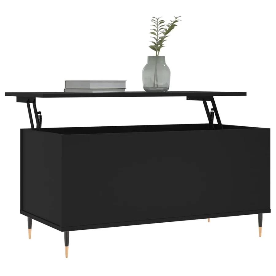 Table basse Noir 90x44,5x45 cm Bois d'ingénierie - 3