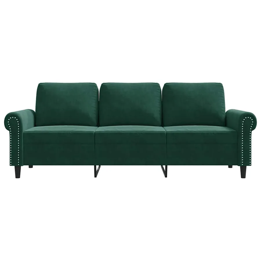 Canapé à 3 places Vert foncé 180 cm Velours - 4