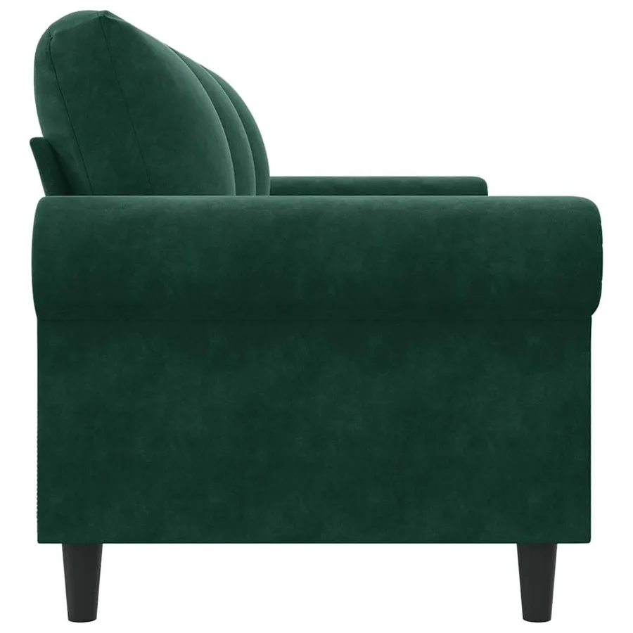 Canapé à 3 places Vert foncé 180 cm Velours - 5