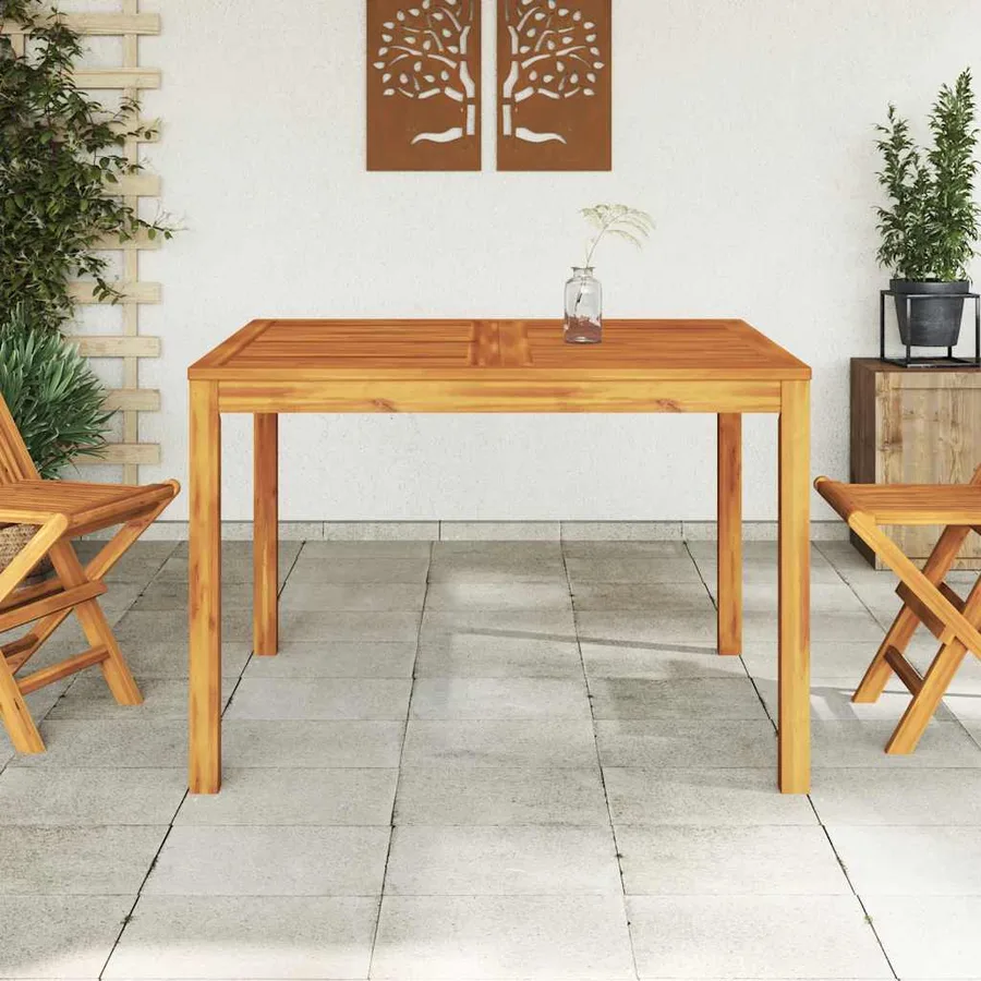 Table à manger de jardin 110x110x75 cm bois d'acacia massif - 3