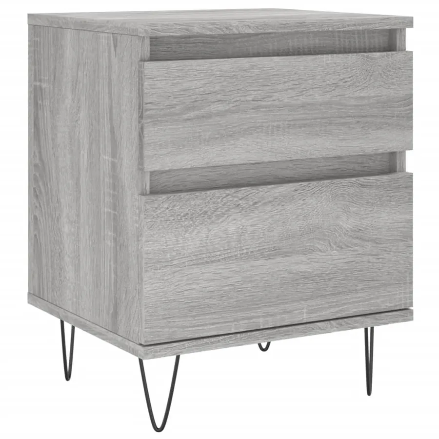 Table de chevet sonoma gris 40x35x50 cm bois d’ingénierie - 2