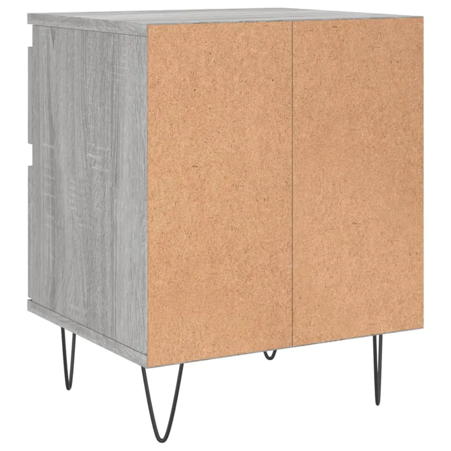 Table de chevet sonoma gris 40x35x50 cm bois d’ingénierie - 5