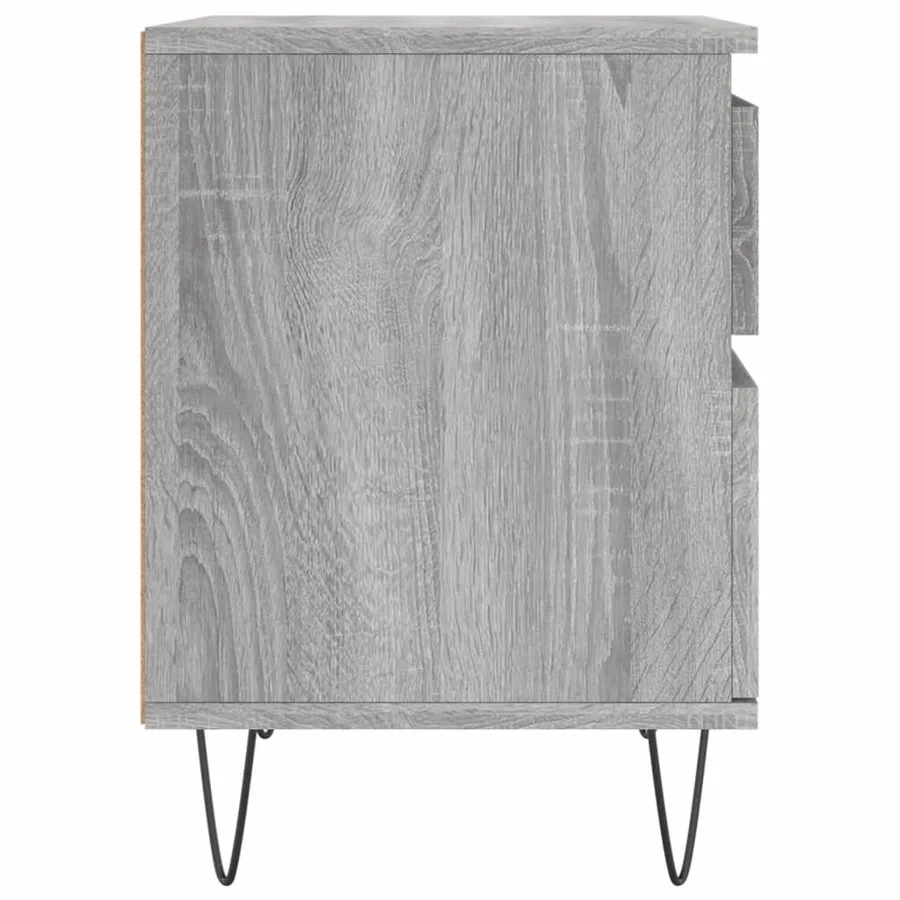 Table de chevet sonoma gris 40x35x50 cm bois d’ingénierie - 6