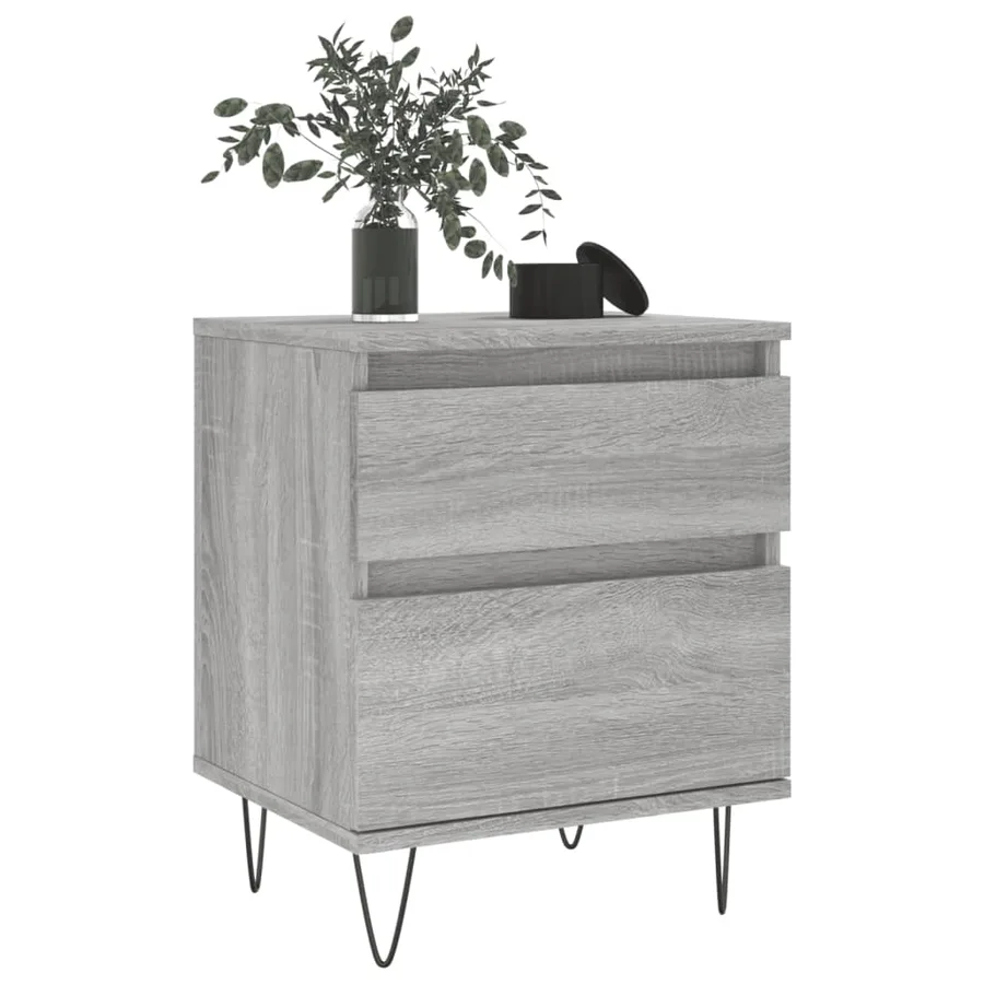 Table de chevet sonoma gris 40x35x50 cm bois d’ingénierie - 9