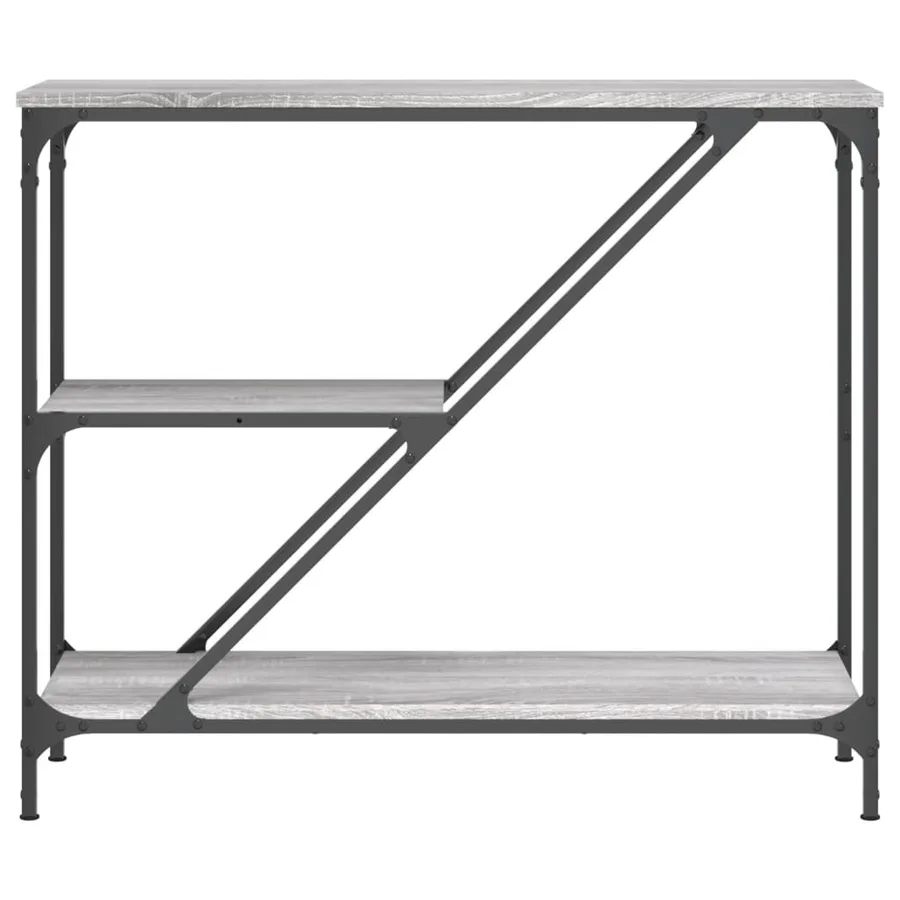 Table console sonoma gris 88,5x30x75 cm bois d'ingénierie - 4