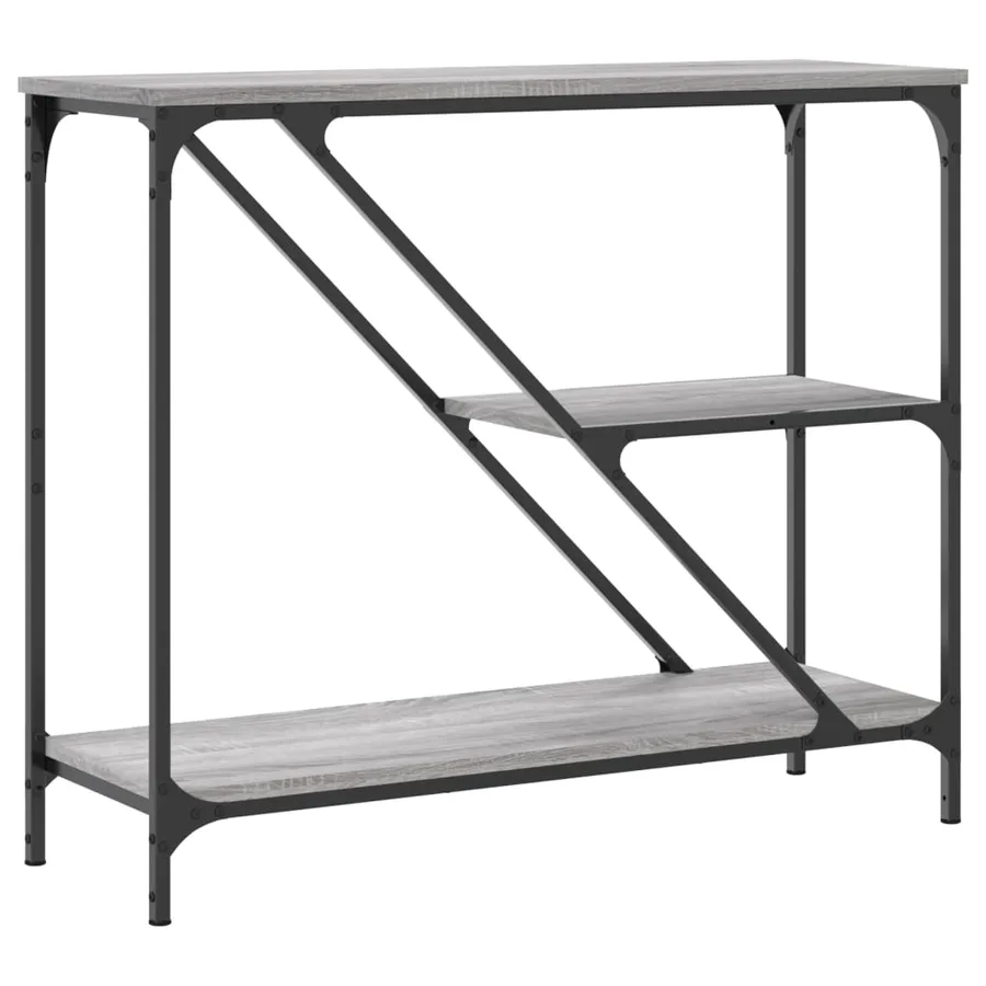 Table console sonoma gris 88,5x30x75 cm bois d'ingénierie - 6