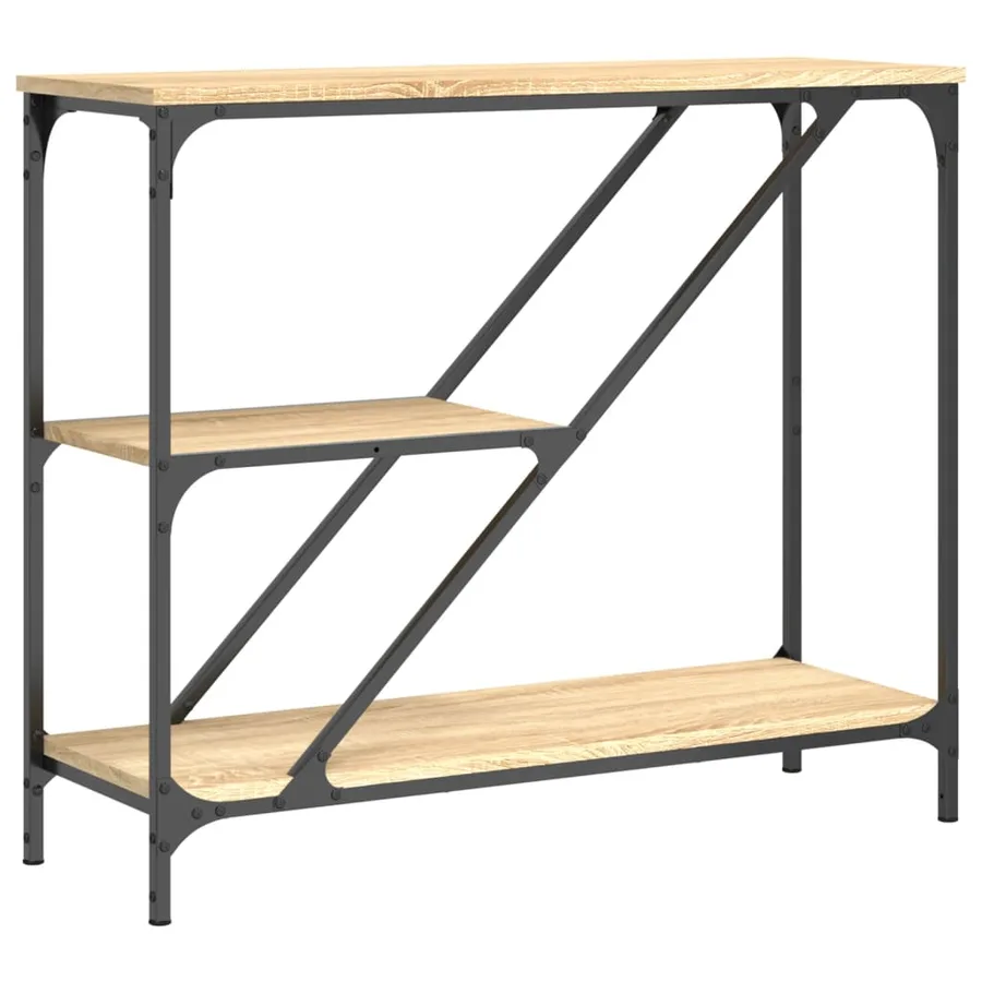 Table console chêne sonoma 88,5x30x75 cm bois d'ingénierie - 2