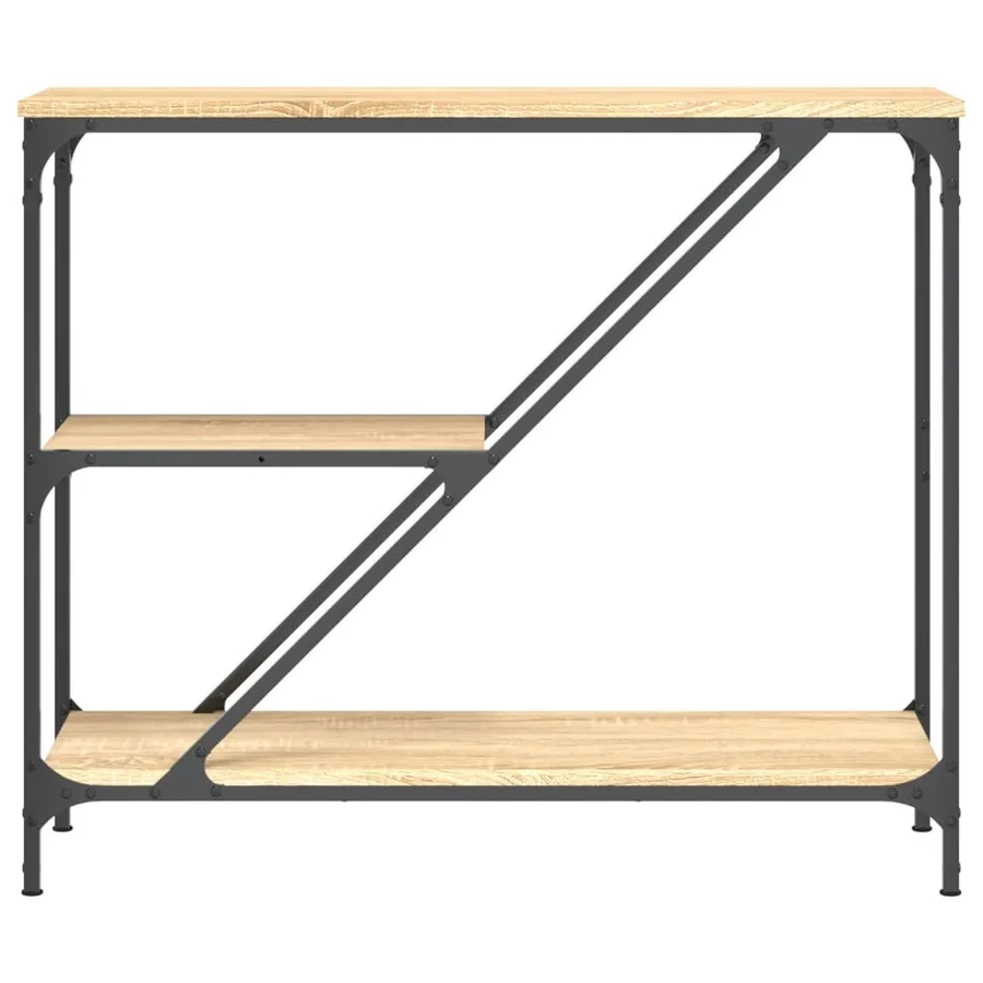 Table console chêne sonoma 88,5x30x75 cm bois d'ingénierie - 4