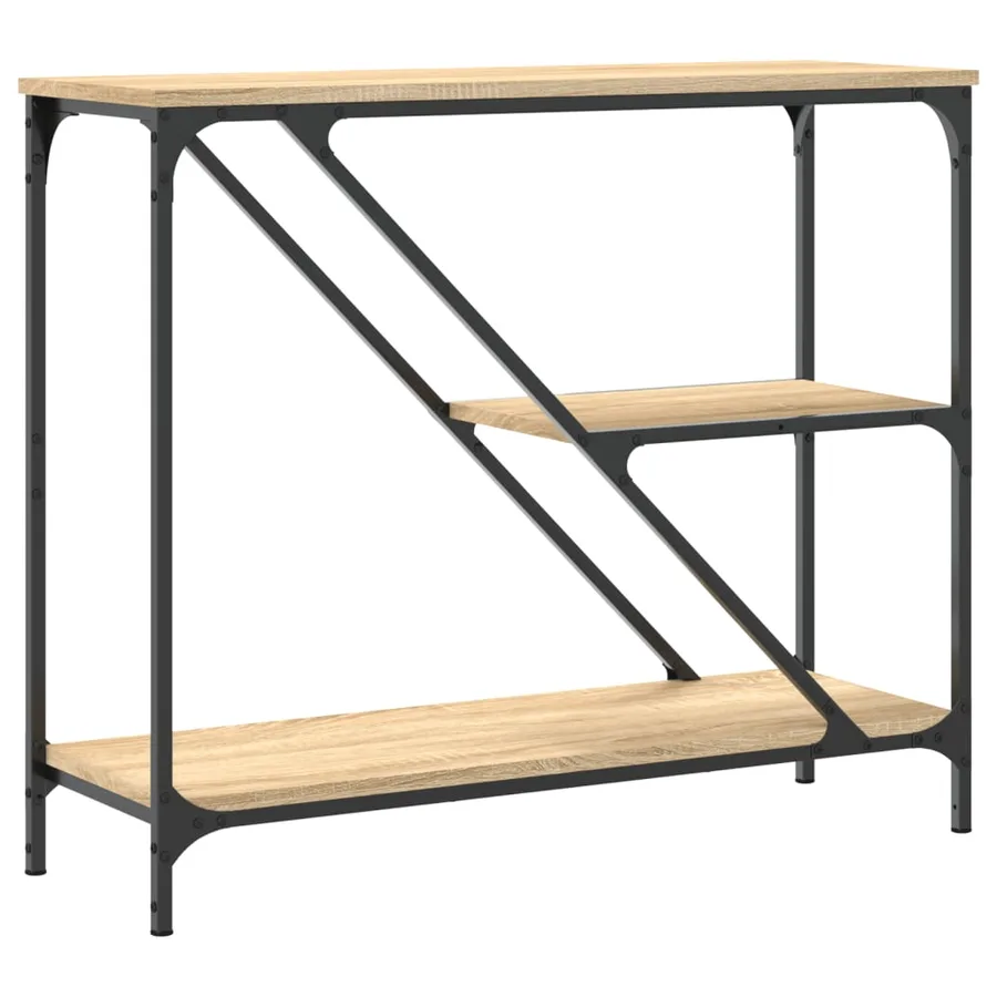 Table console chêne sonoma 88,5x30x75 cm bois d'ingénierie - 6